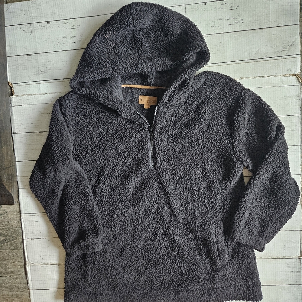 Koolaburra By Ugg Quarter Zip Black Sweater Size Large Fluffy Soft